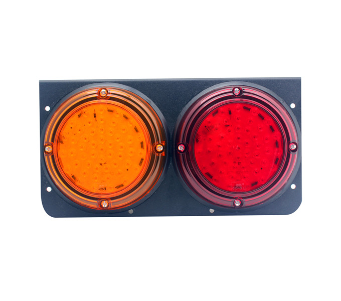 Round Combination Tail light with Metal Plate
