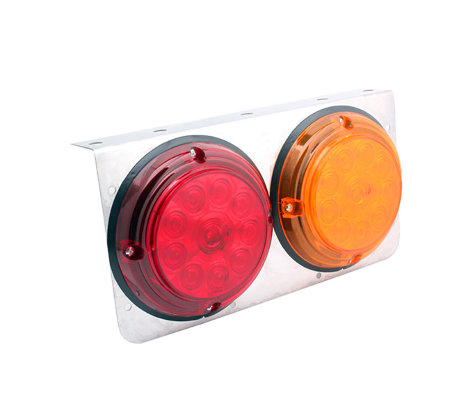 Round Combiantion Tail Light Stainess Steel Plate