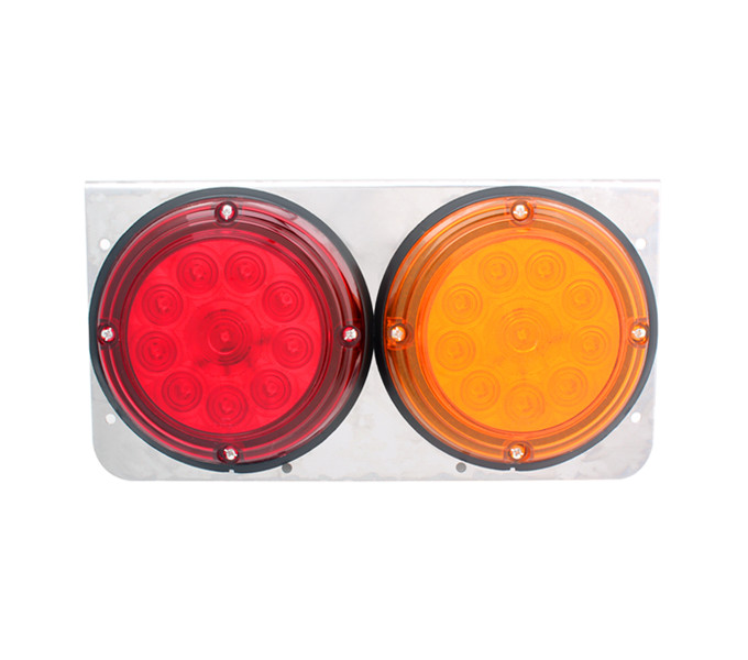 Round Combiantion Tail Light Stainess Steel Plate